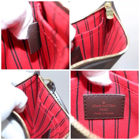 LOUIS VUITTON Damier Ebene Neverfull PM Pouch Pouch LV Auth - Picture 15 of 16